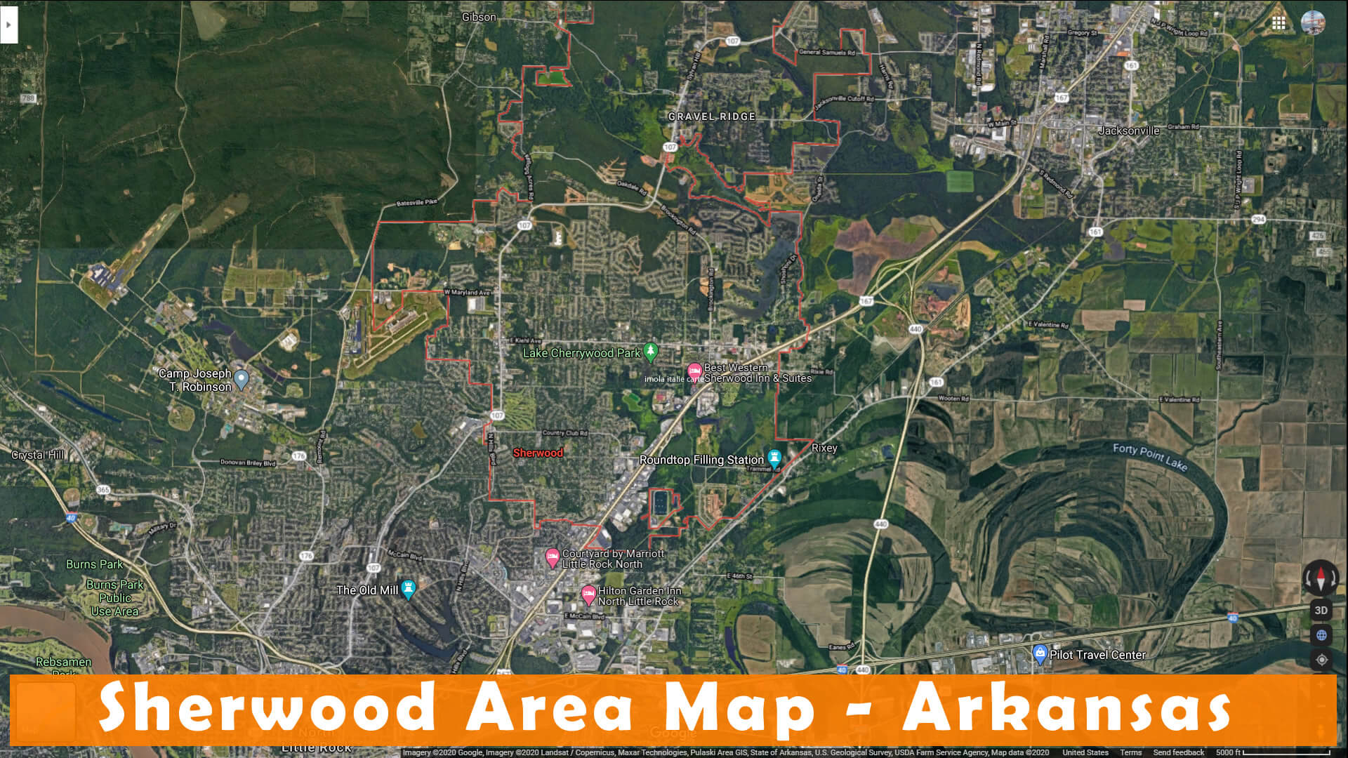 Sherwood Zone Carte Arkansas